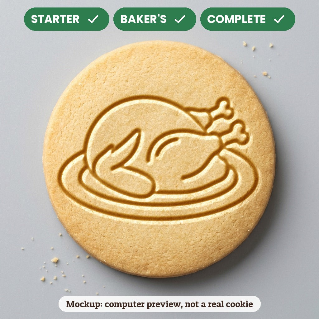 Roast Turkey stamp disc - Starter: yes, Baker's: yes, Complete: yes - computer preview, not a real cookie