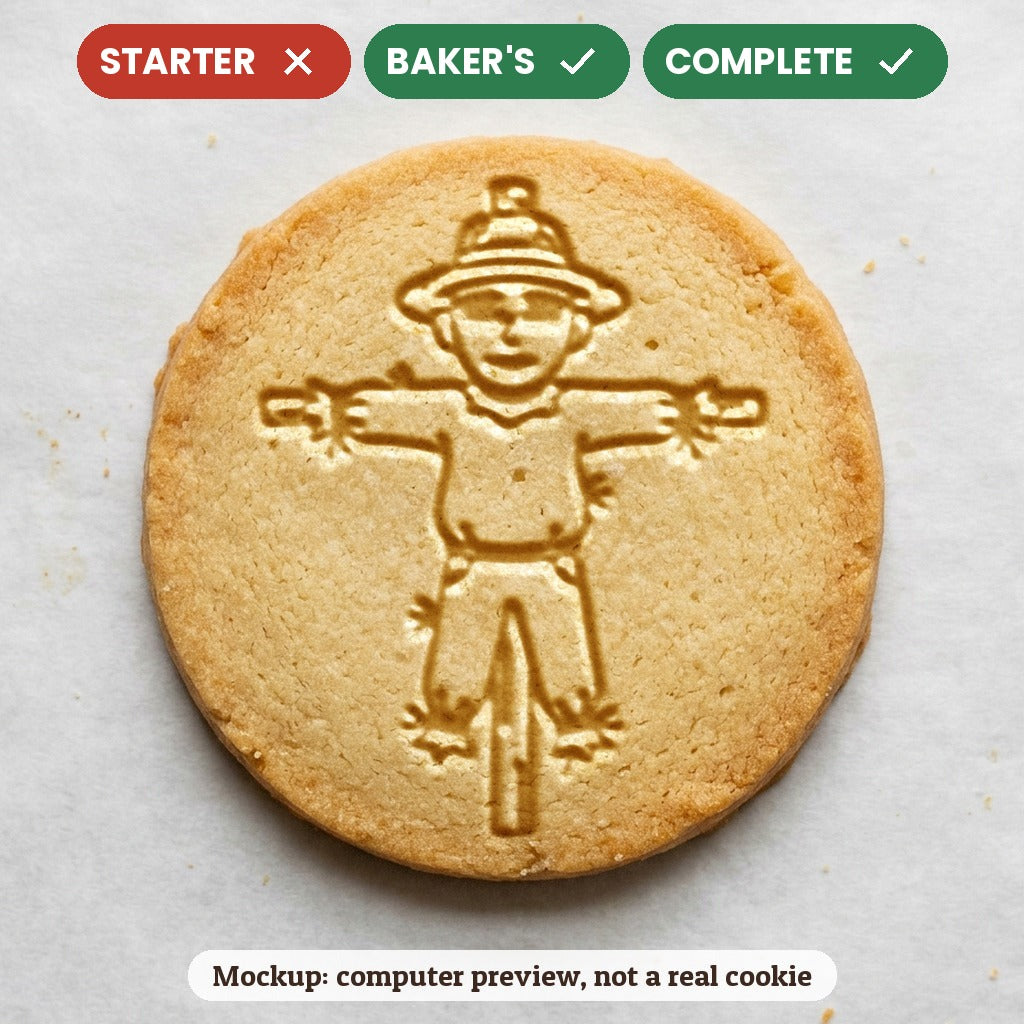 Scarecrow stamp disc - Starter: no, Baker's: yes, Complete: yes - computer preview, not a real cookie