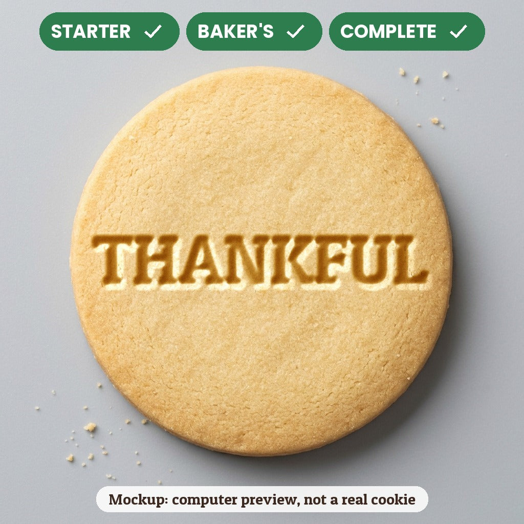 Thankful stamp disc - Starter: yes, Baker's: yes, Complete: yes - computer preview, not a real cookie
