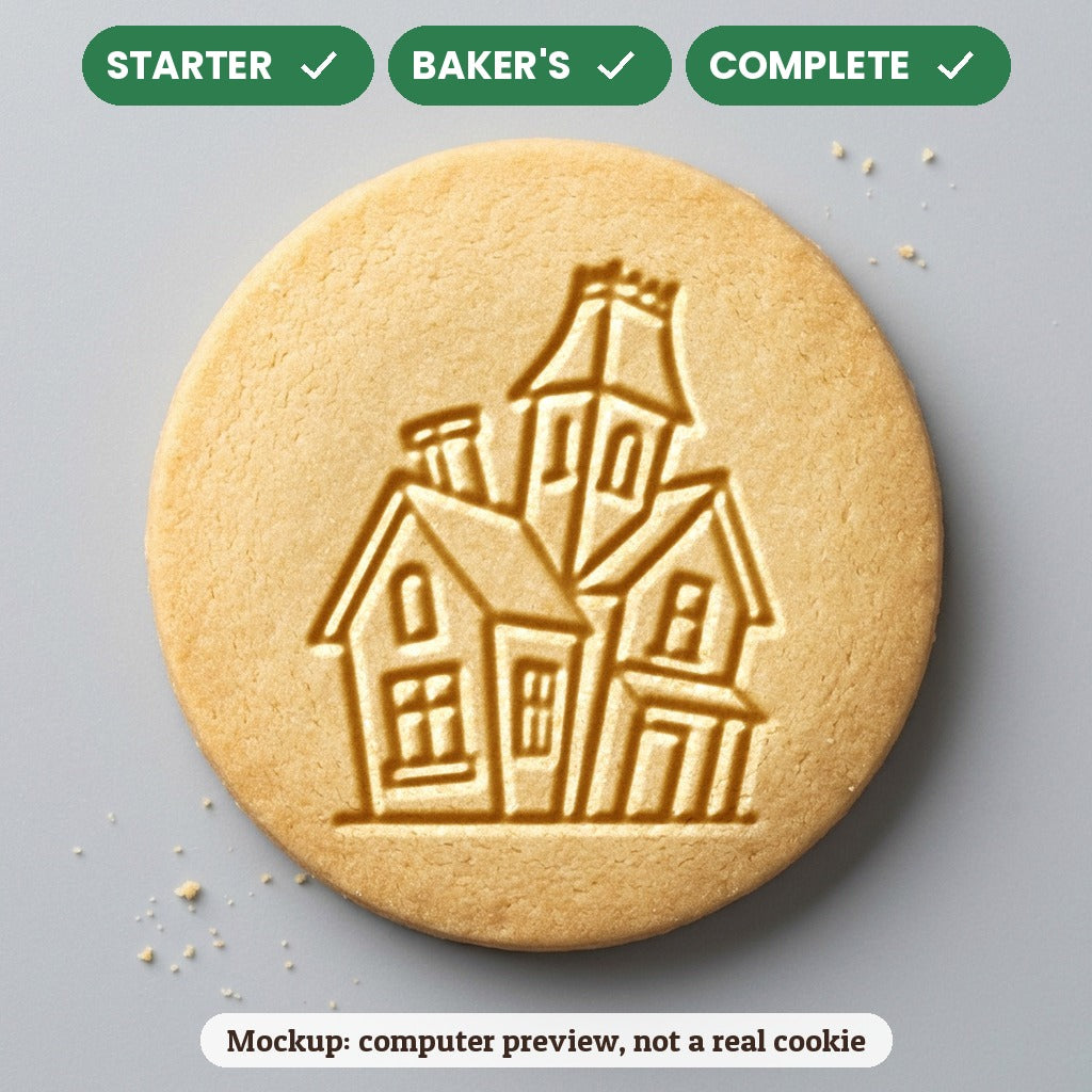 Haunted House stamp disc - Starter: yes, Baker's: yes, Complete: yes - computer preview, not a real cookie