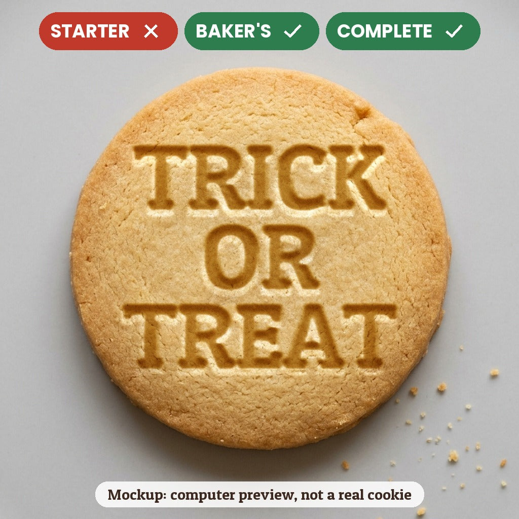 Trick or Treat stamp disc - Starter: no, Baker's: yes, Complete: yes - computer preview, not a real cookie