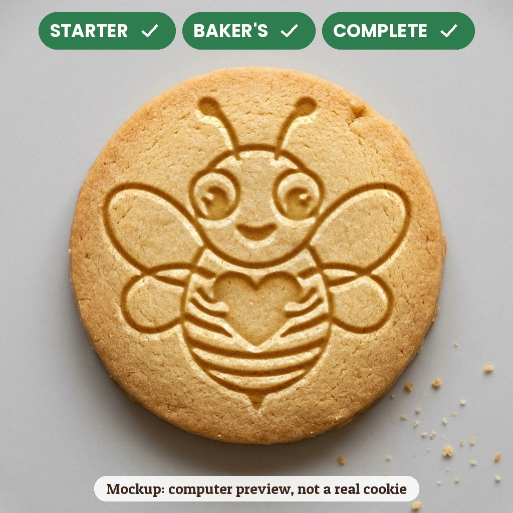 Bee Mine Bee stamp disc - Starter: yes, Baker's: yes, Complete: yes - computer preview, not a real cookie