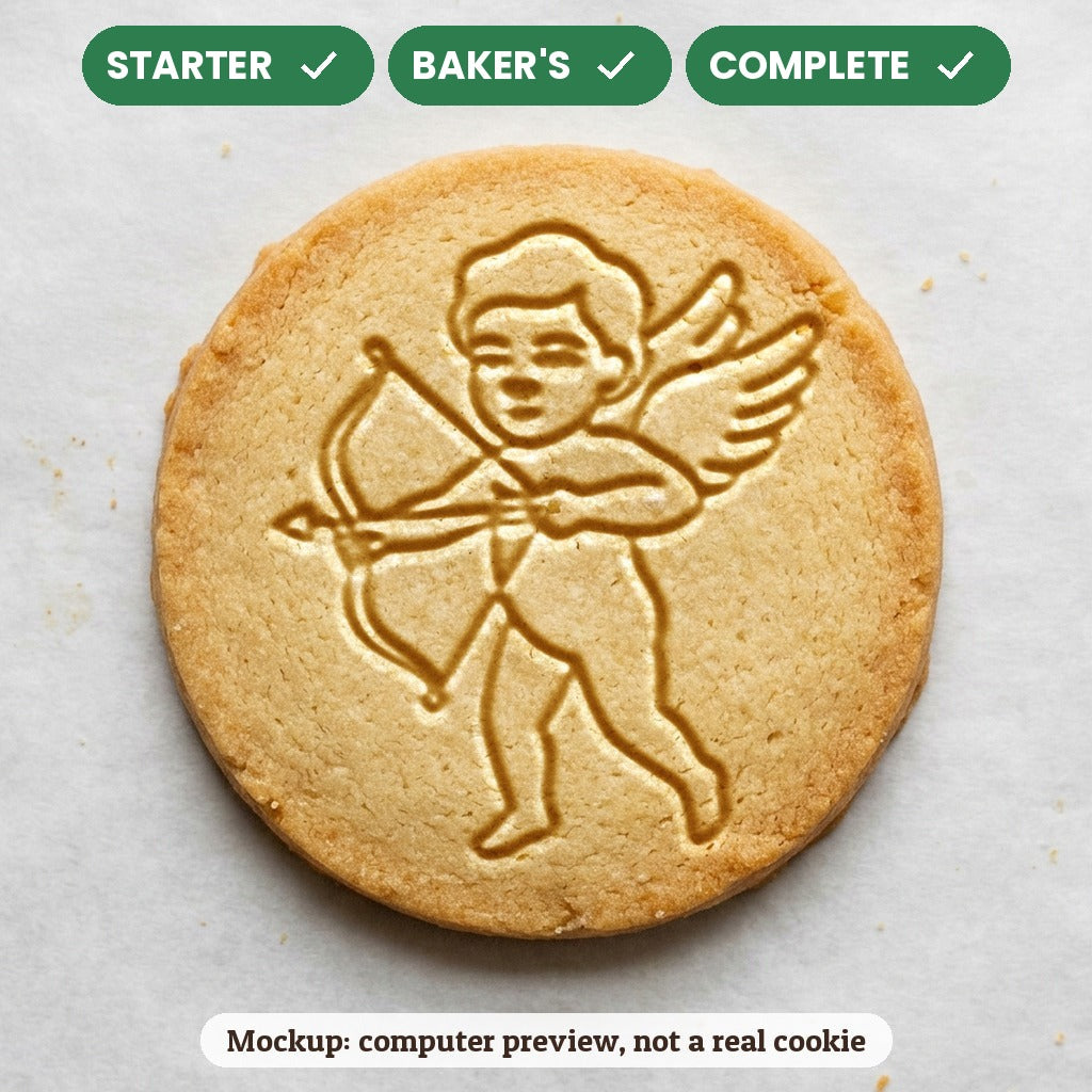 Cupid stamp disc - Starter: yes, Baker's: yes, Complete: yes - computer preview, not a real cookie