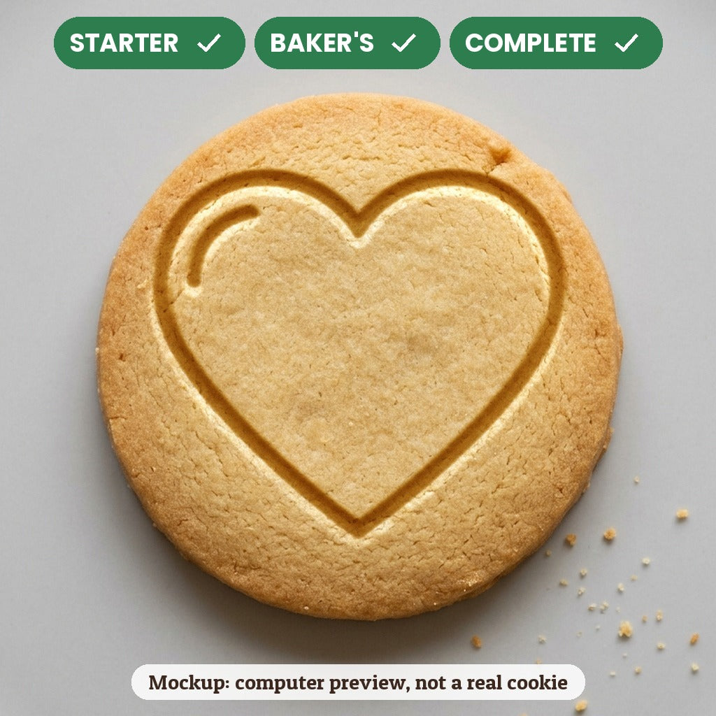 Heart stamp disc - Starter: yes, Baker's: yes, Complete: yes - computer preview, not a real cookie