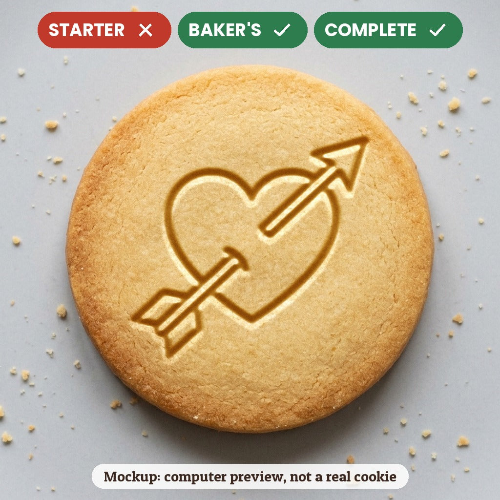 Heart with an Arrow stamp disc - Starter: no, Baker's: yes, Complete: yes - computer preview, not a real cookie