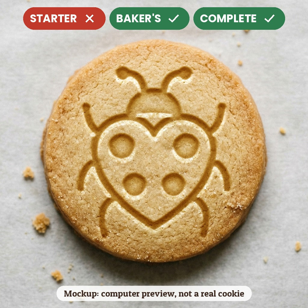 Love Bug stamp disc - Starter: no, Baker's: yes, Complete: yes - computer preview, not a real cookie