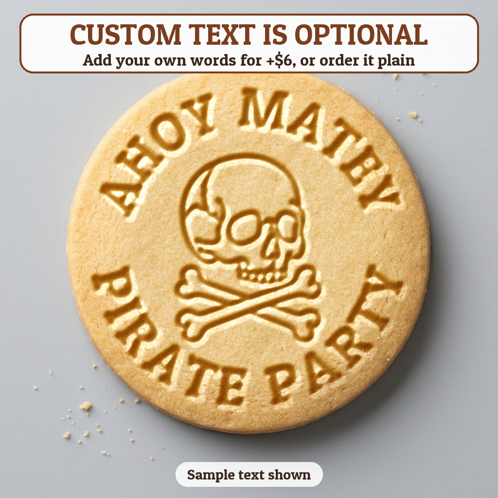 Skull and Crossbones with optional custom text