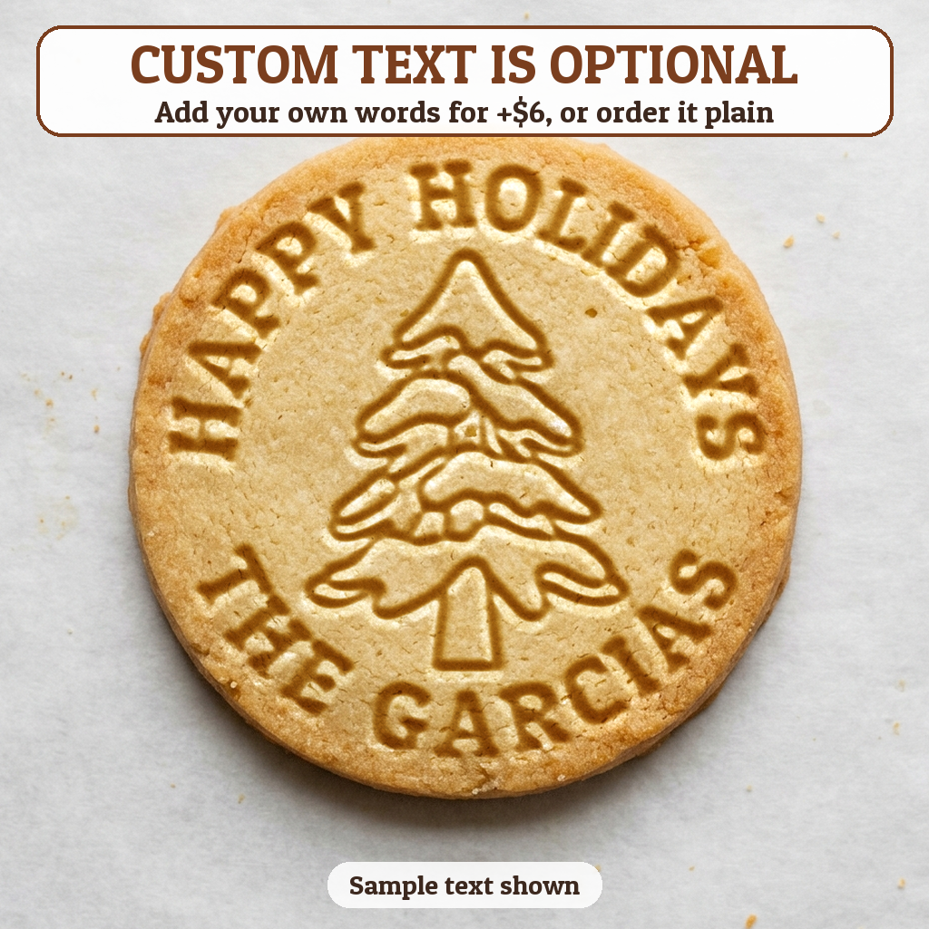 Snowy Pine Tree with optional custom text
