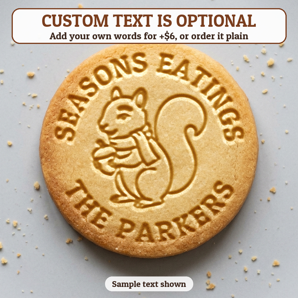 Squirrel in a Scarf with optional custom text