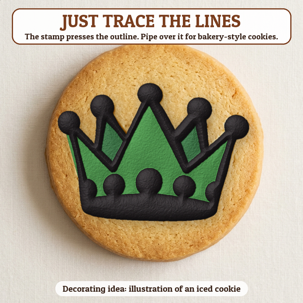 Statue of Liberty Crown cookie traced with icing, iced decorating idea